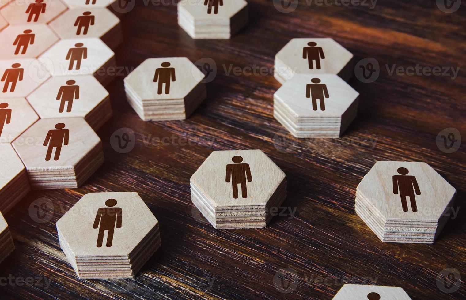 People leave the organization. The collapse of the company, the loss of employees and key employees. Labor market, job search. Team breakup. Hiring new workers, recruiting. Human resources. photo