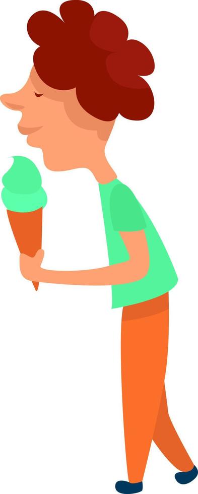 Green ice cream, illustration, vector on white background