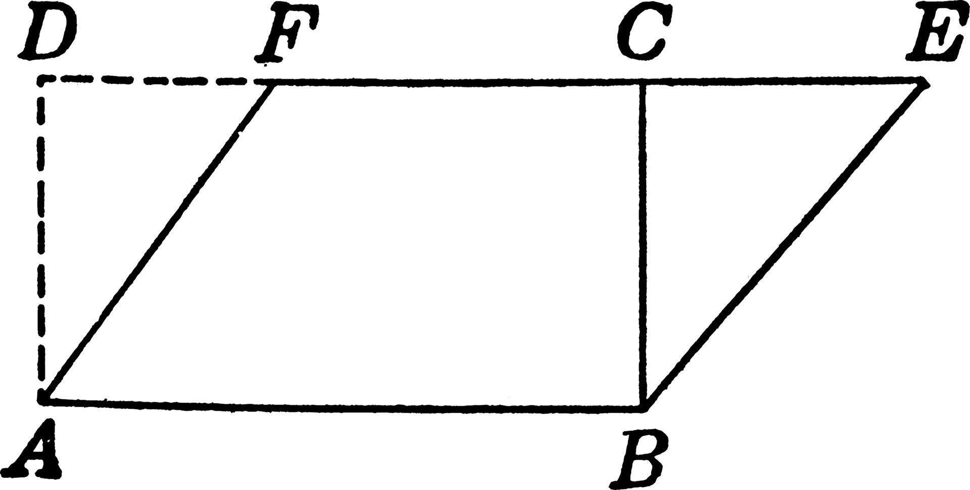 Parallelogram and Rectangle, vintage illustration. vector