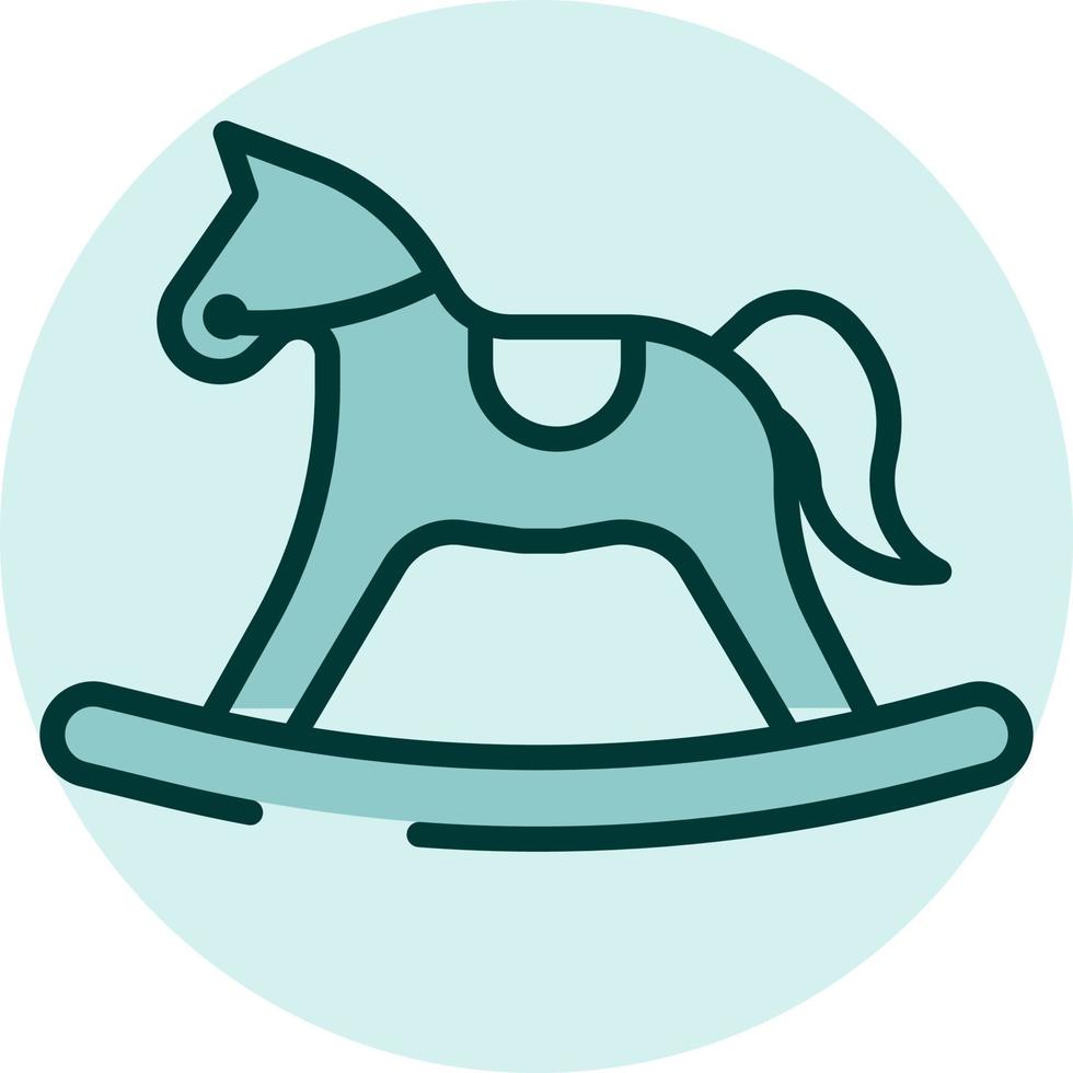 Baby horse toy, illustration, vector on a white background.