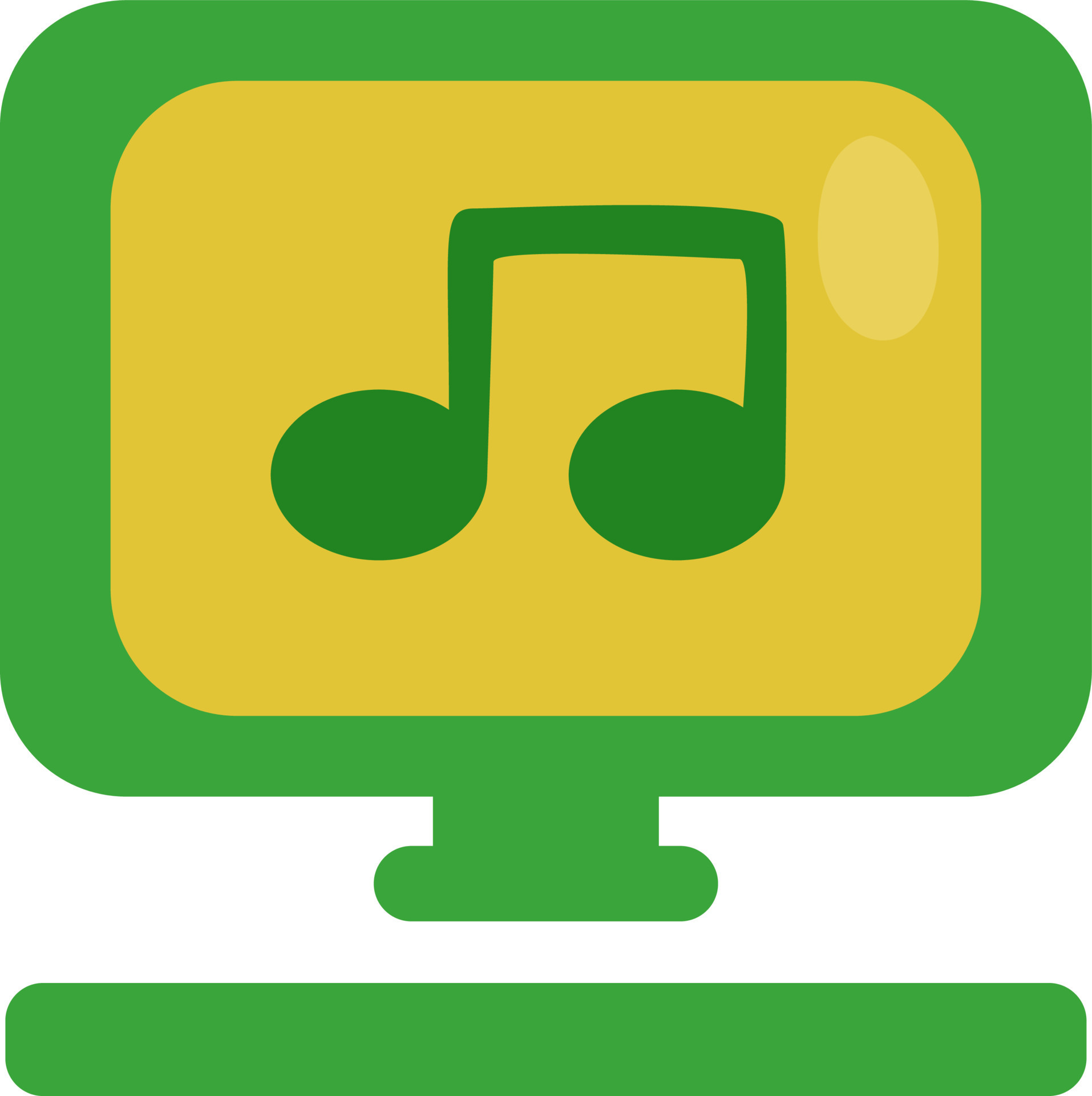 Computer music player, illustration, vector on a white background
