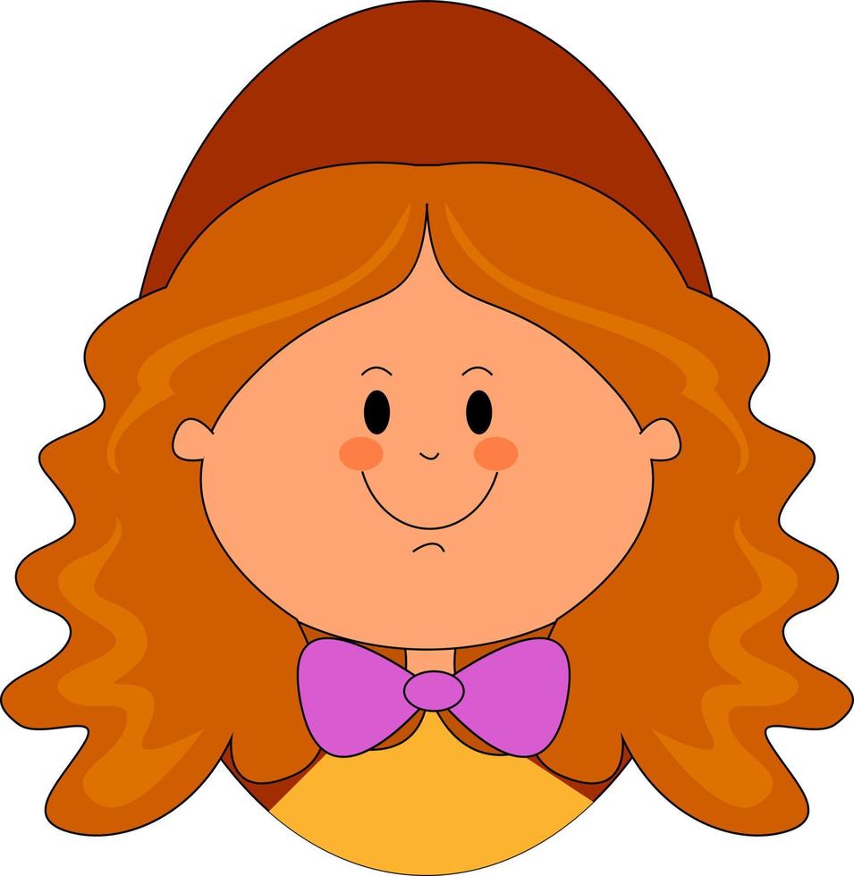 Doll with red hair, illustration, vector on white background. 13850216  Vector Art at Vecteezy