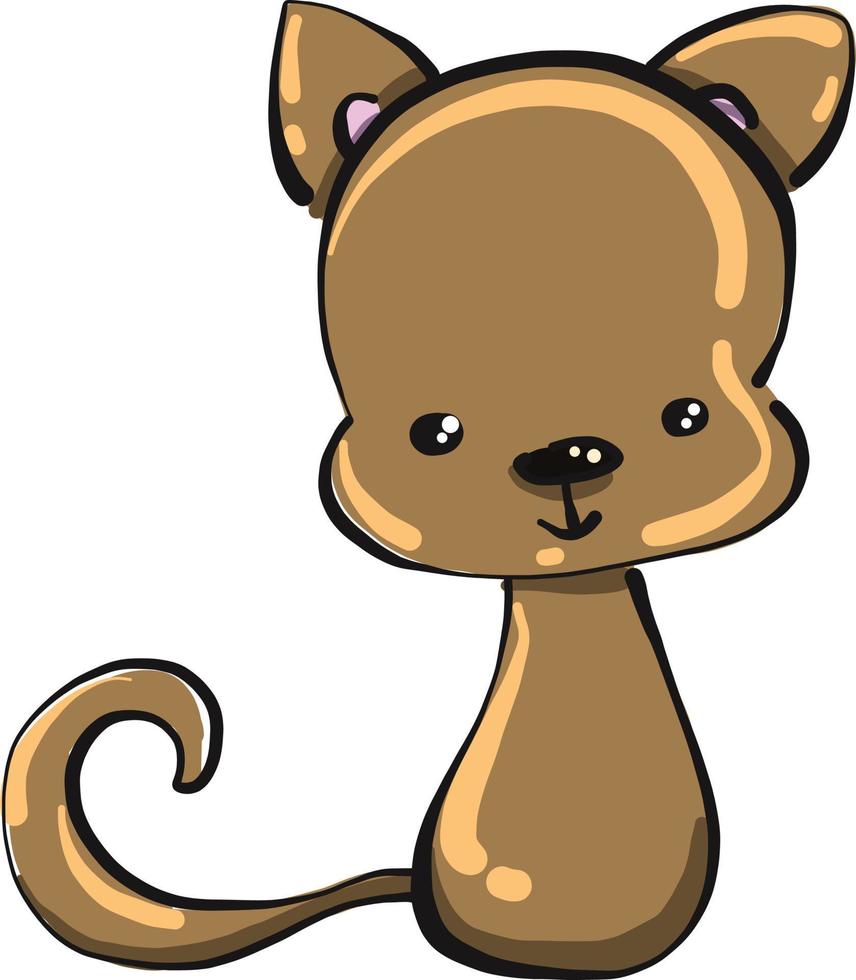 Little smiling cat, illustration, vector on white background.