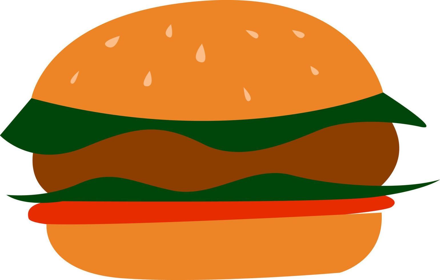 Cheeseburger, illustration, vector on white background.