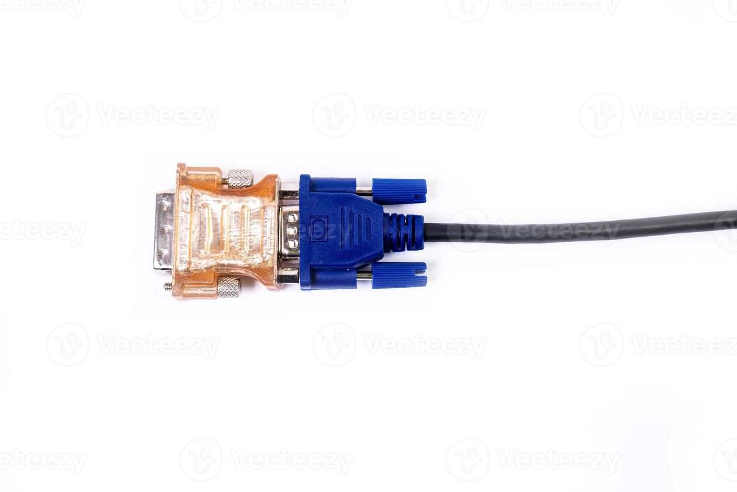 various converter cables adapters for computers and smartphones HDMI VGA USB DVI DP isolated on white photo