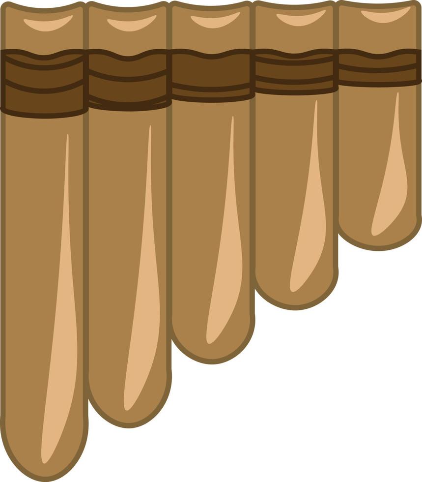 A pan's flute, vector or color illustration.