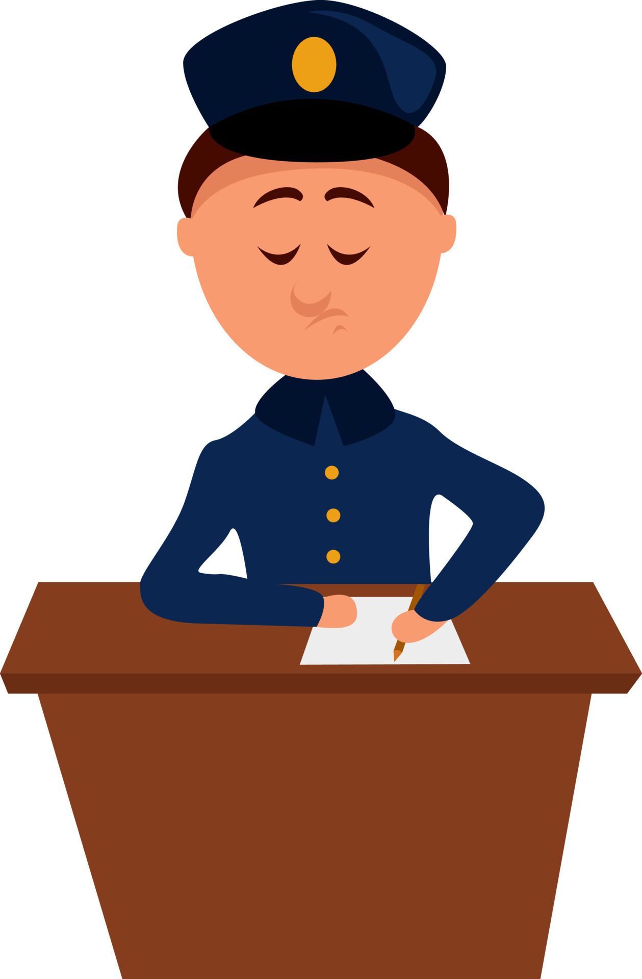 policeman-in-police-station-illustration-vector-on-white-background