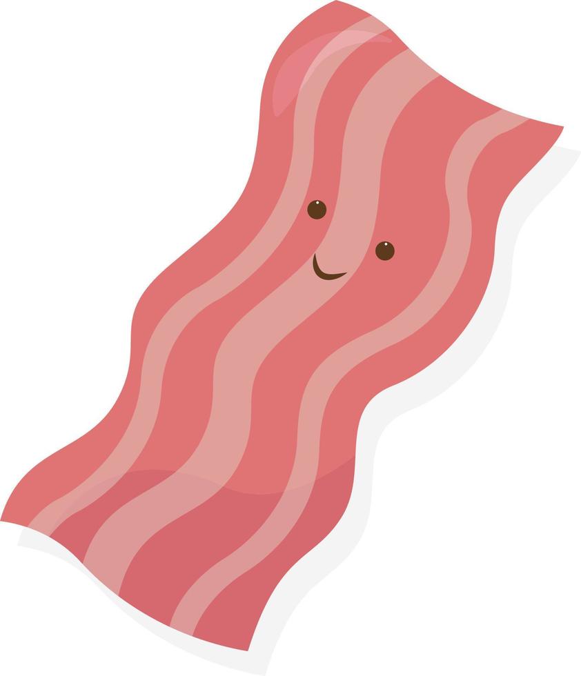 Happy bacon , illustration, vector on white background