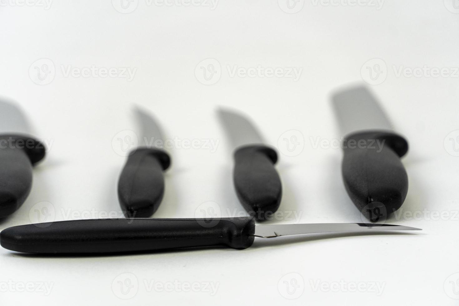 steel kitchen knives, isolated on white, metal kitchen knives, mexico photo