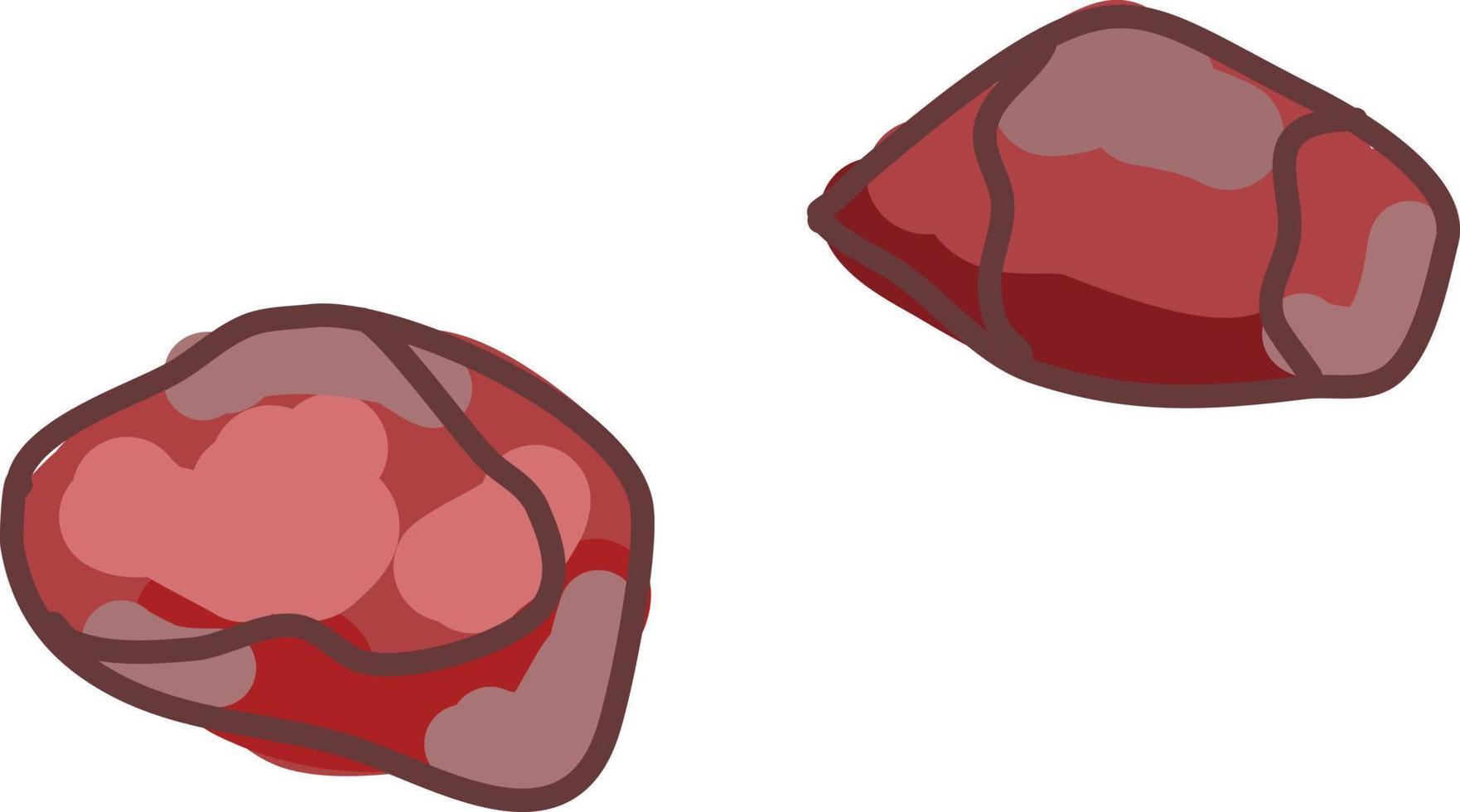 Cubed steak, illustration, vector on white background.
