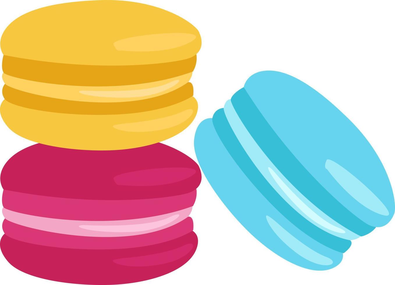 French macaroon, illustration, vector on white background.