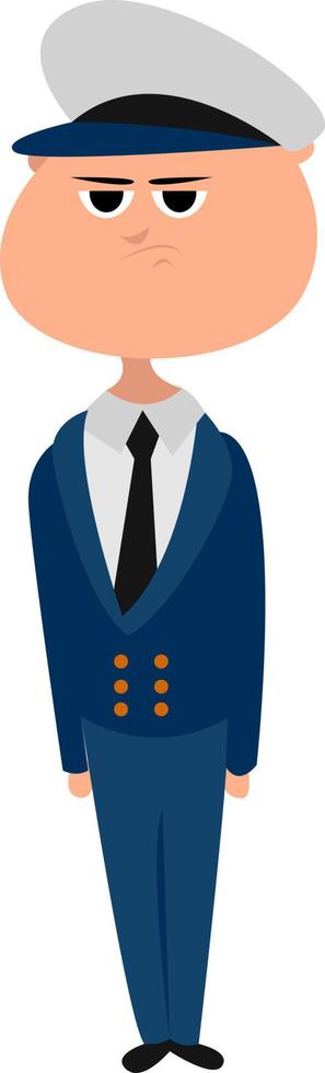 Captain of the ship, illustration, vector on white background