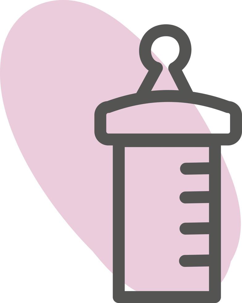 Pink baby bottle, illustration, vector on a white background.