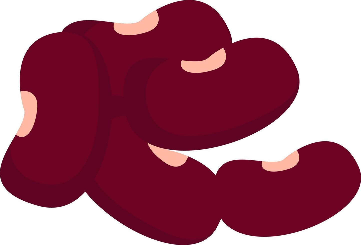 Red beans, illustration, vector on white background.
