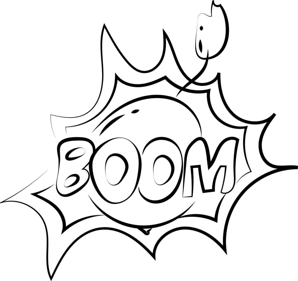 Bomb sketch, illustration, vector on white background.