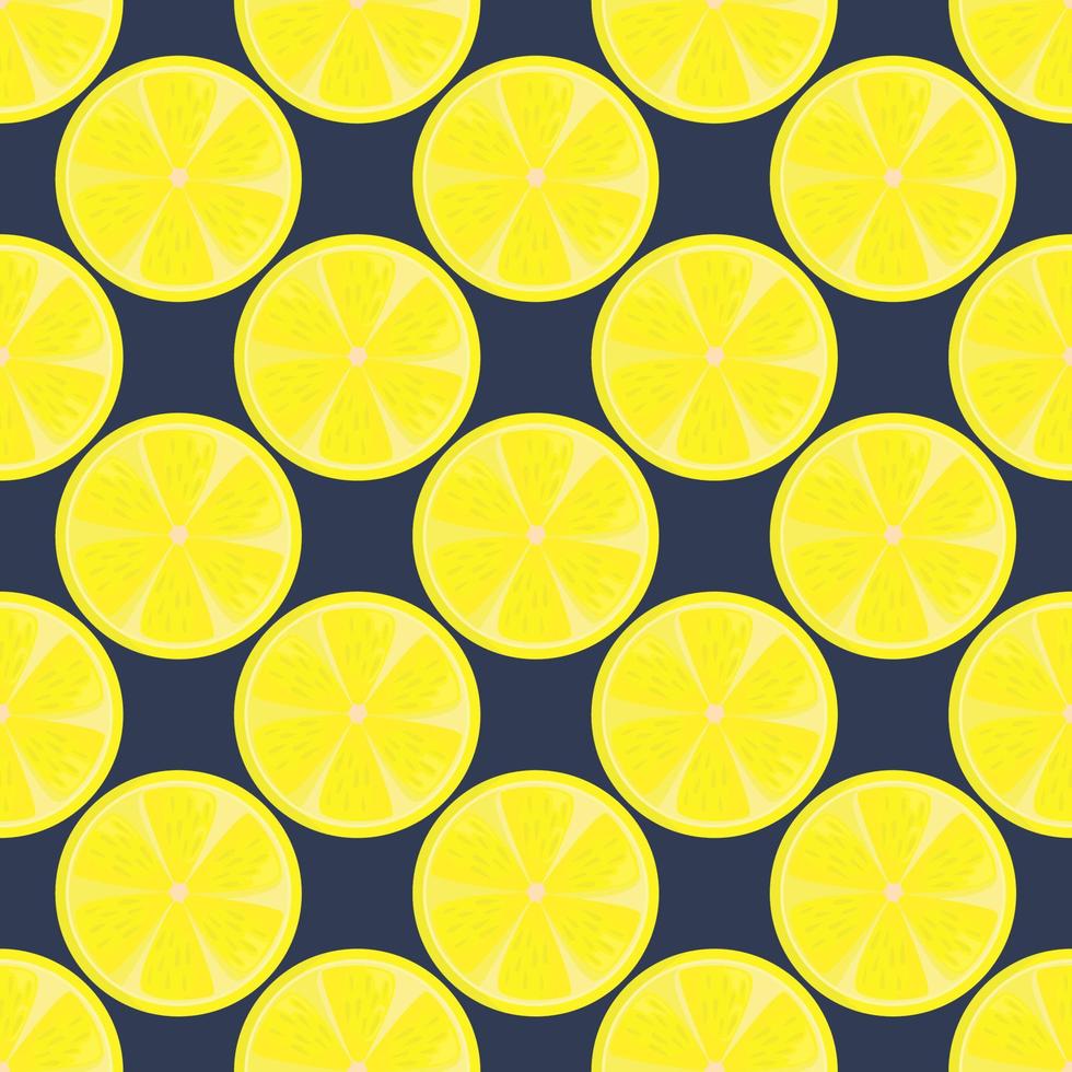 Lemons flat pattern, illustration, vector on white background