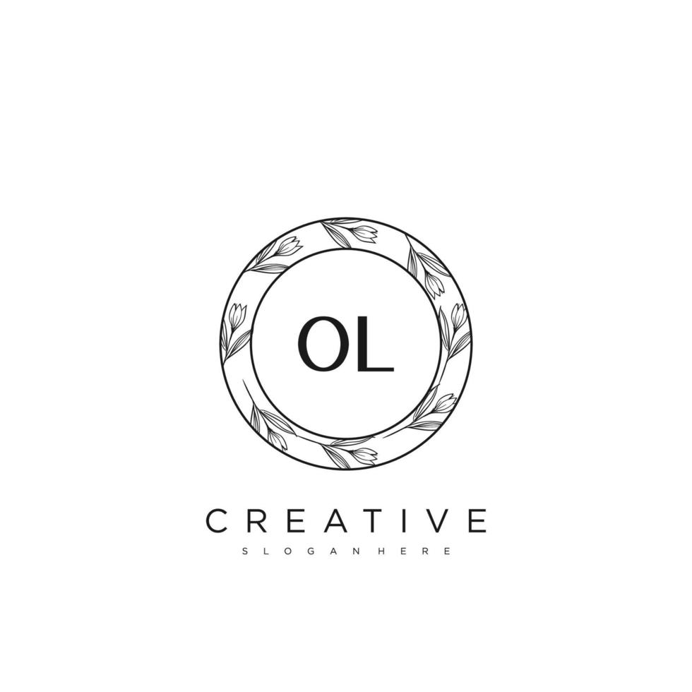 OL Initial Letter Flower Logo Template Vector premium vector art