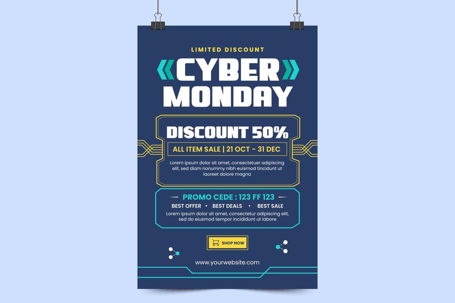 Cyber Monday flyer or poster design template vector