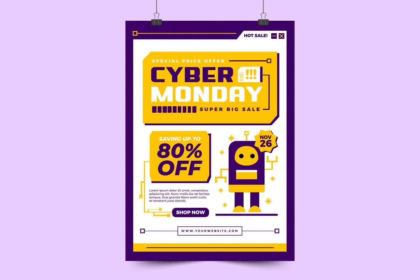 Cyber Monday flyer or poster design template vector