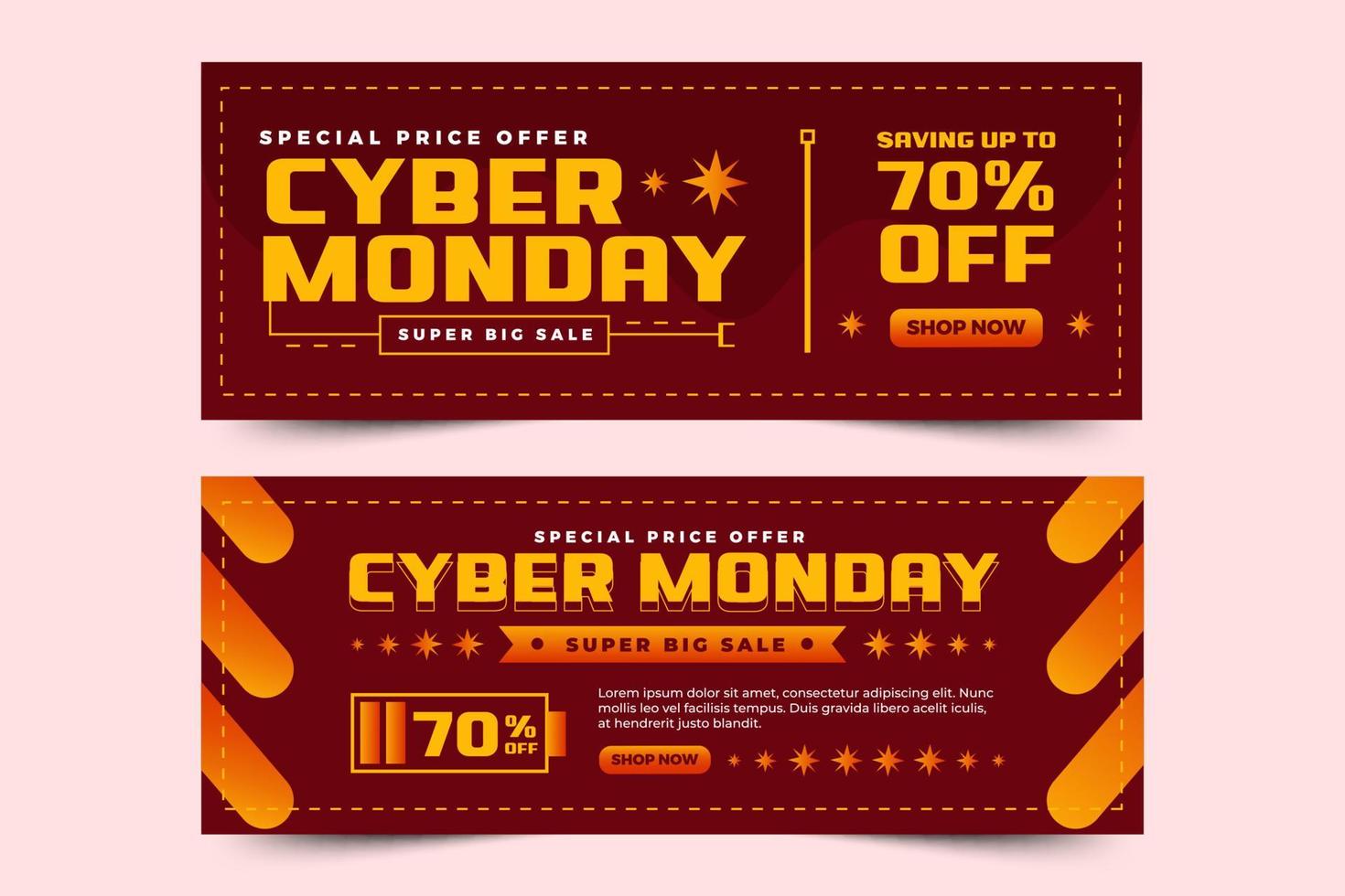 Cyber Monday cover ads banner design template vector