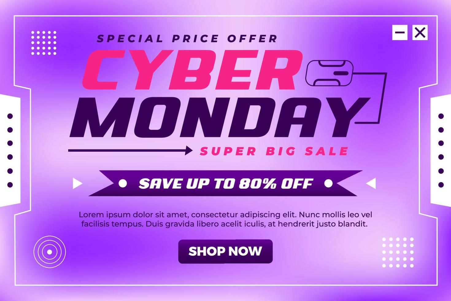 Cyber Monday background design template vector