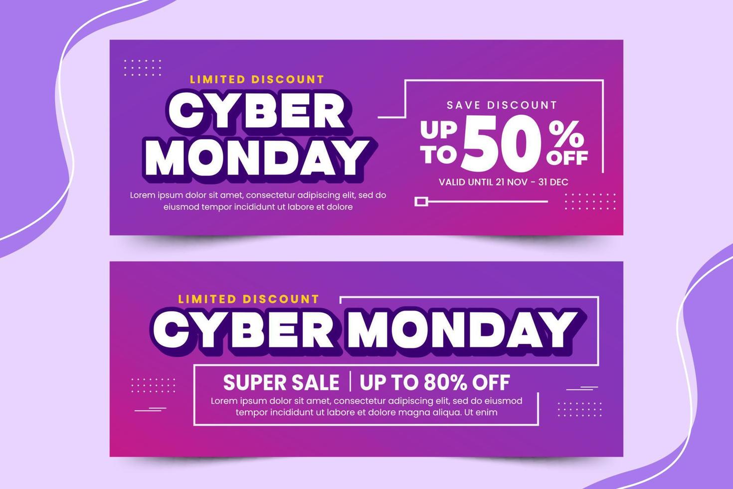 Cyber Monday cover banner design template vector
