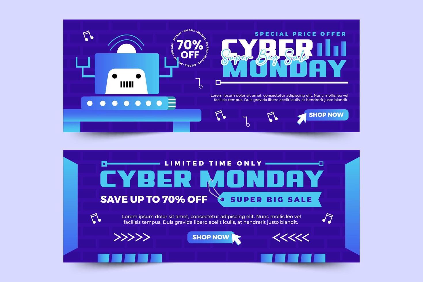 Cyber Monday cover banner design template vector