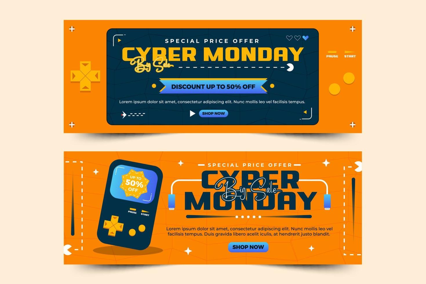 Cyber Monday cover banner design template vector