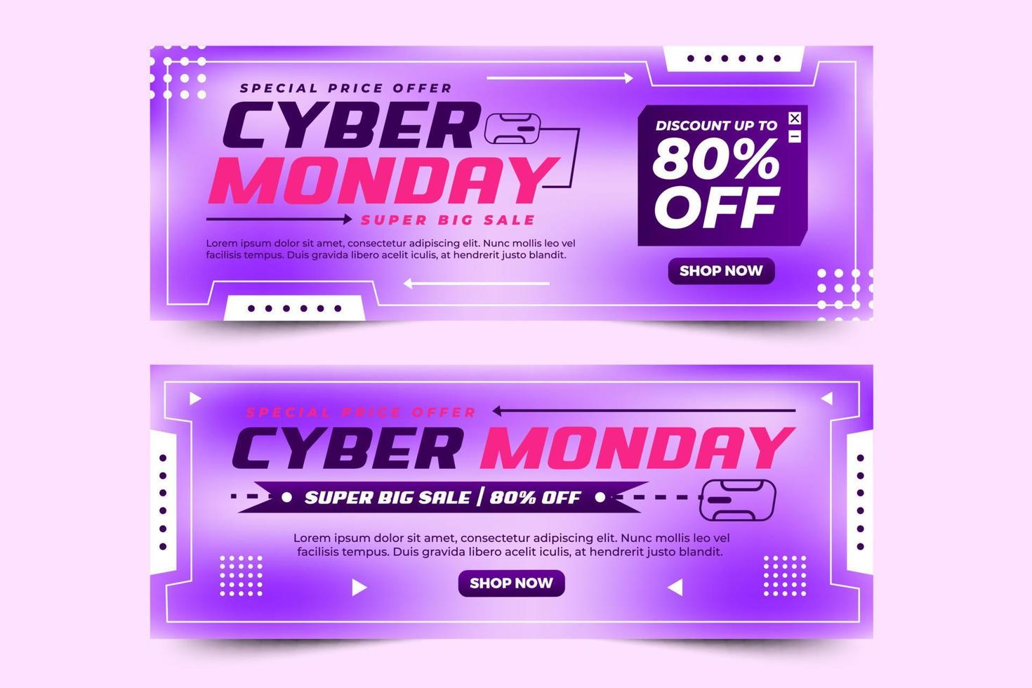 Cyber Monday cover banner design template vector