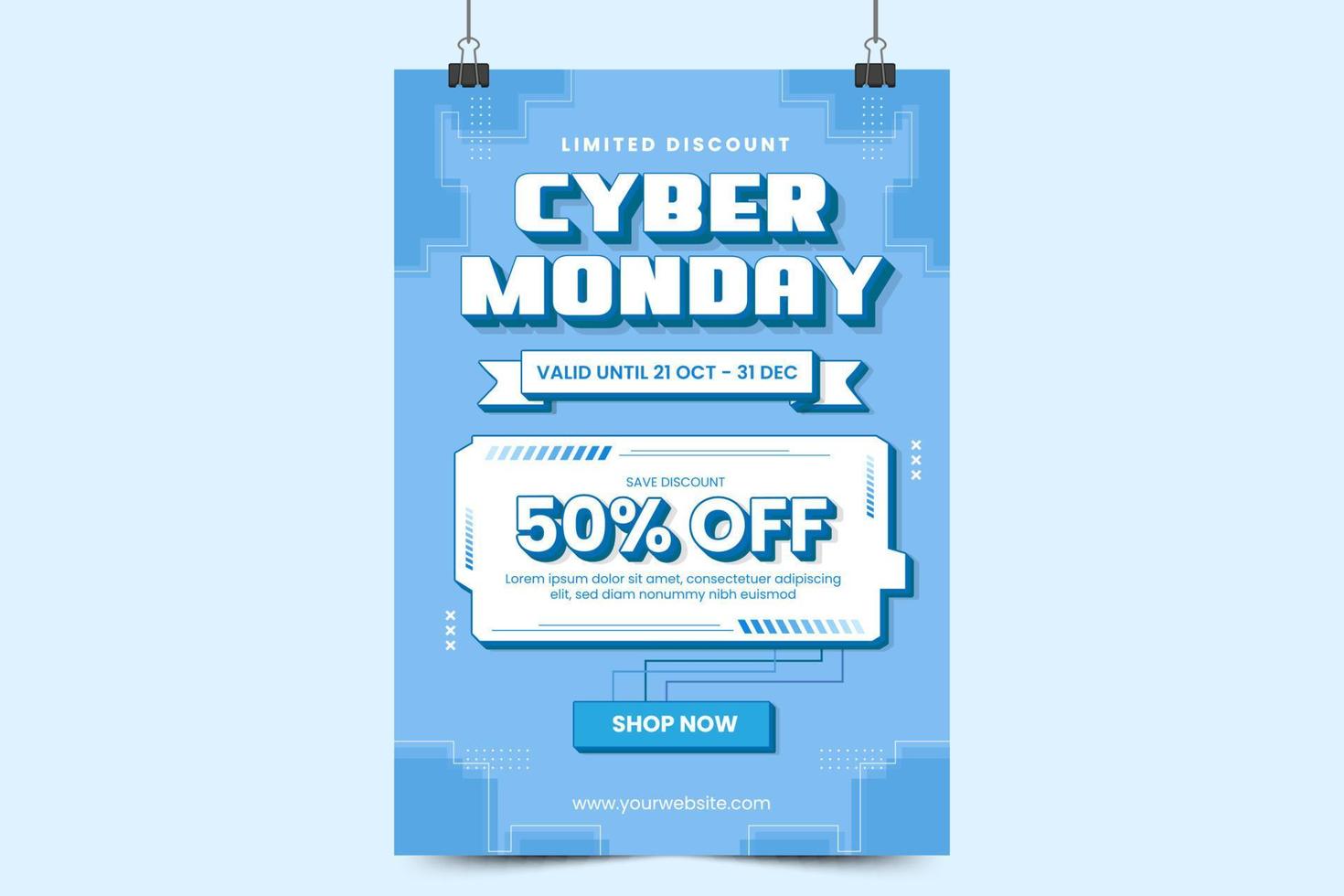 Cyber Monday poster or flyer design template vector