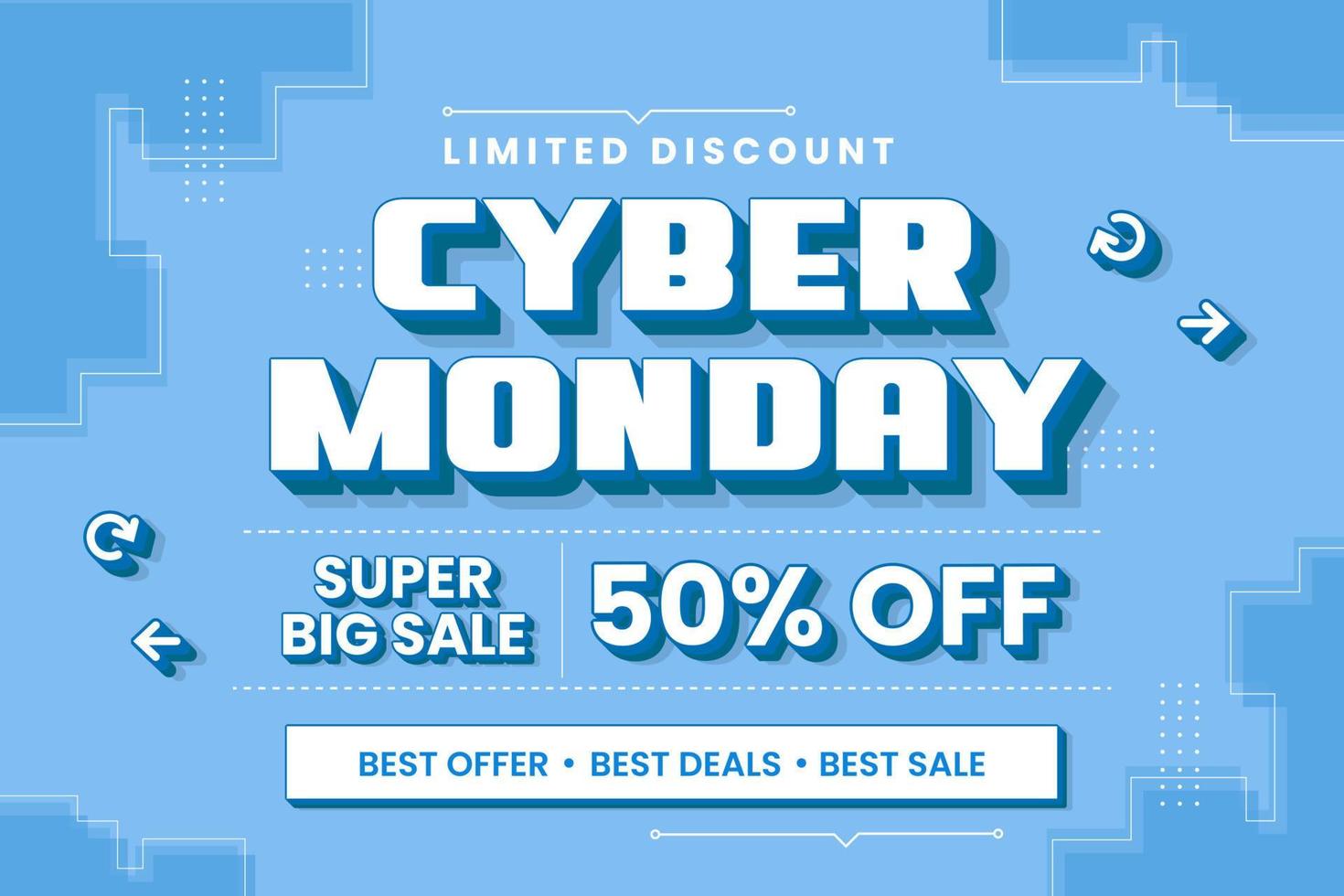 Cyber Monday background design template vector