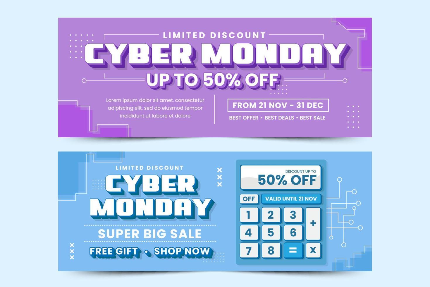 Cyber Monday cover banner design template vector