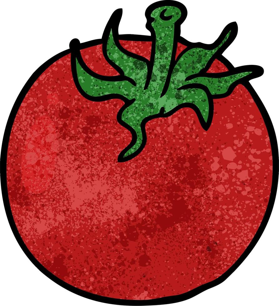 Retro grunge texture cartoon tomato vector