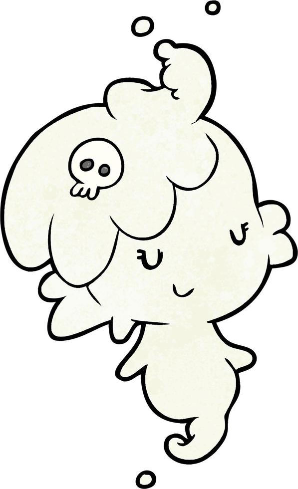 fantasma de dibujos animados de textura grunge retro vector