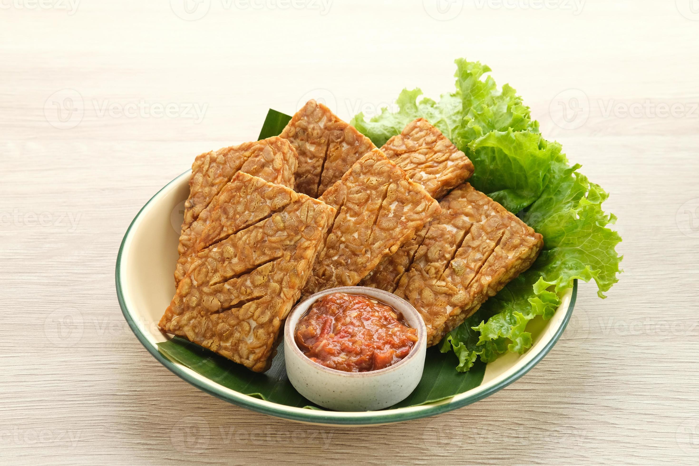 Tempeh, Tempe Goreng or Fried tempeh is Indonesia traditional food