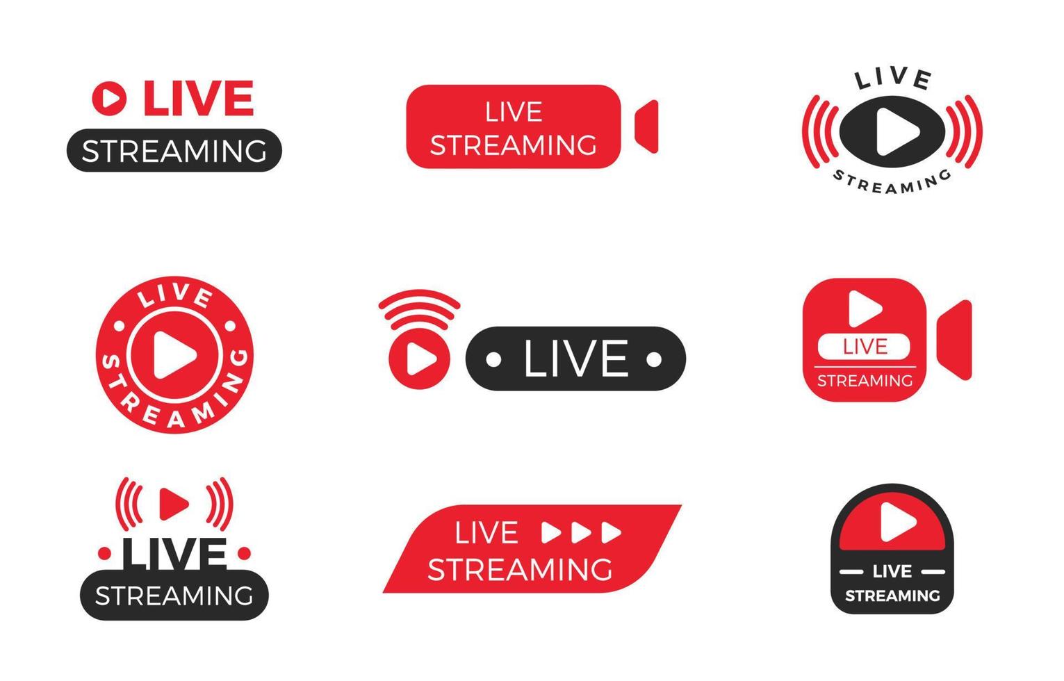 On Air Live Stream Logo Icon Collection vector