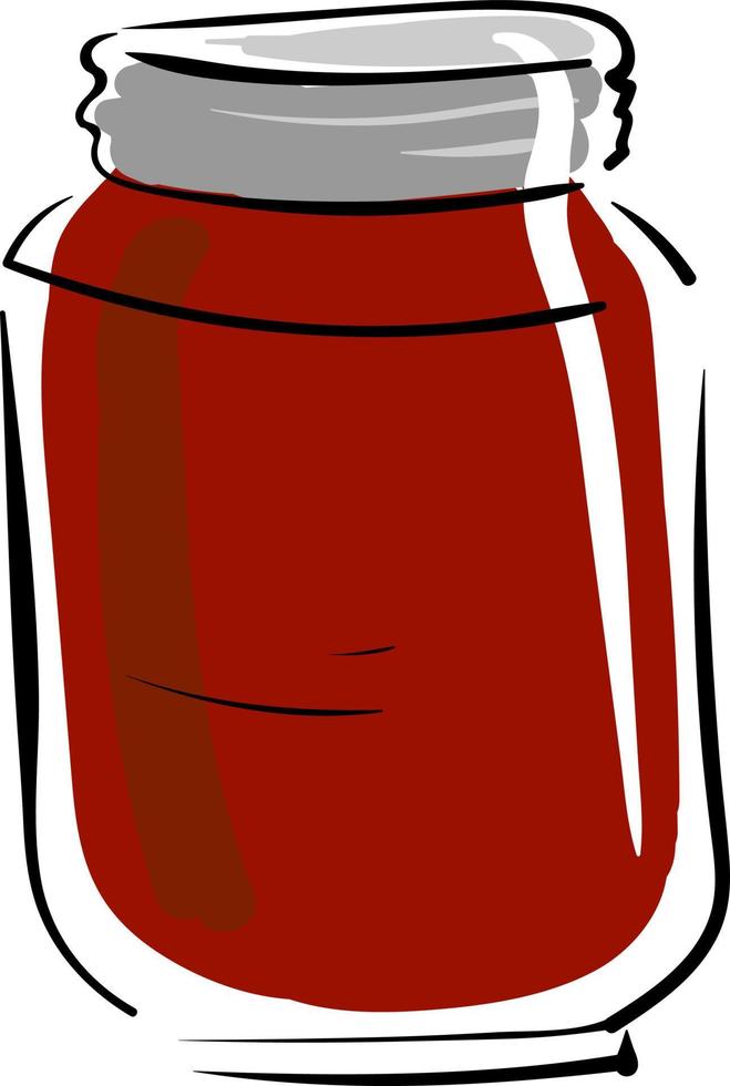 Jar of jam, illustration, vector on white background.