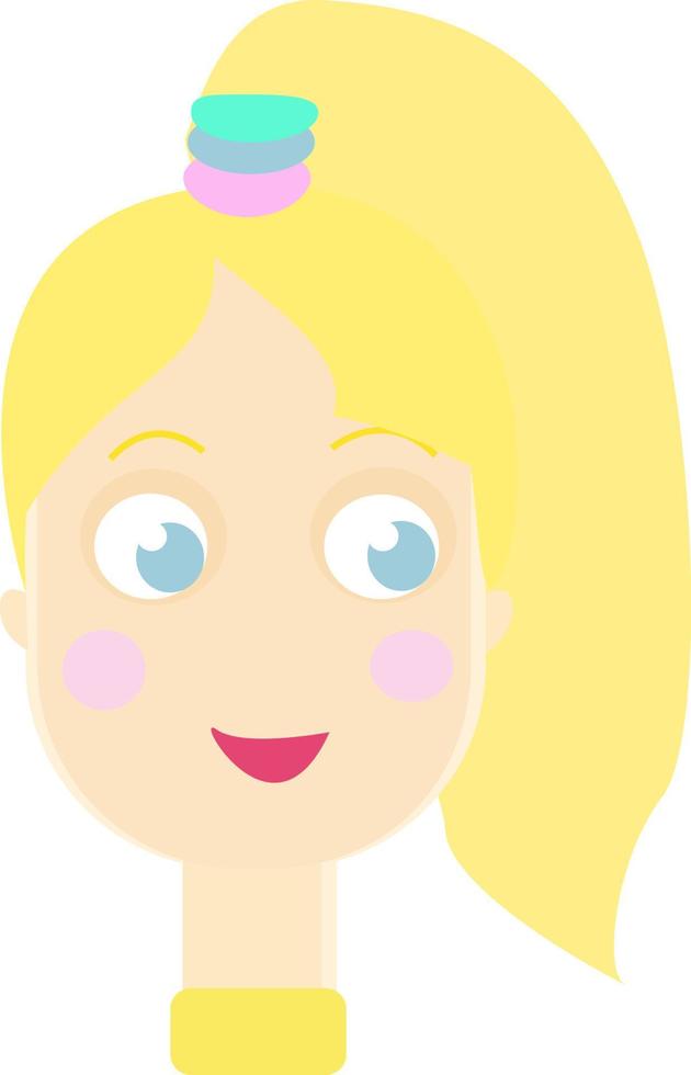 Blonde lady, illustration, vector on white background.