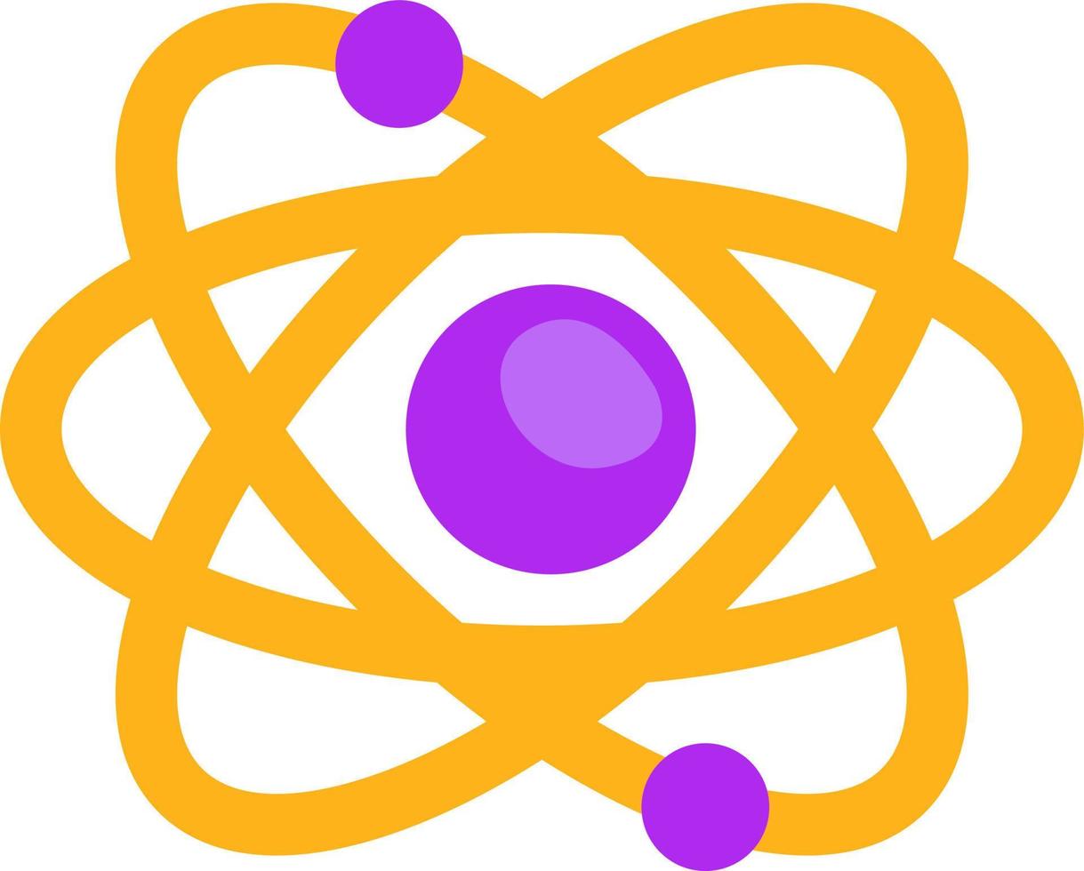 Science atom, illustration, vector on a white background.