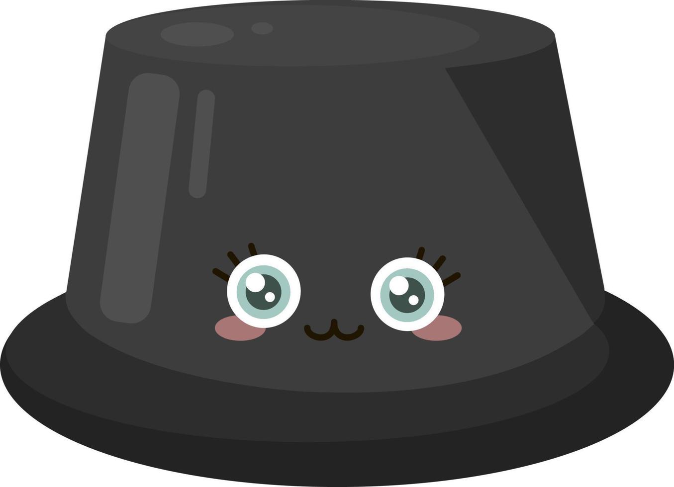 Black cute hat, illustration, vector on white background.