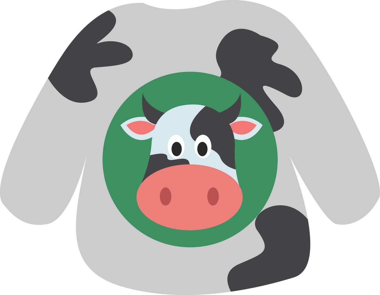 Sweater with cow, illustration, vector on white background.