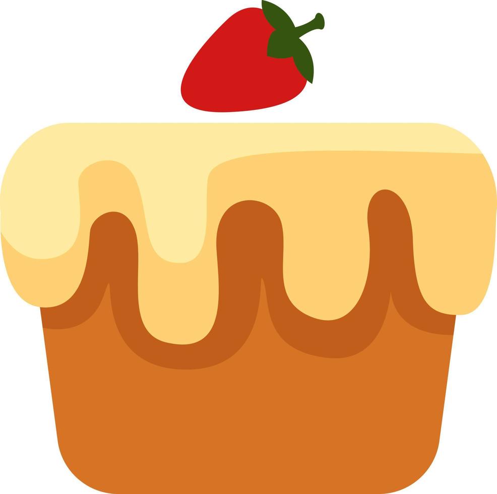 Strawberry cake, illustration, vector on a white background