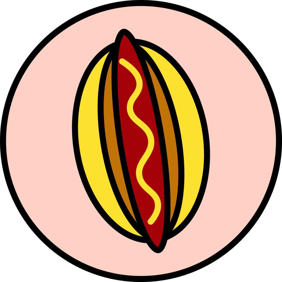 Fast food hot dog, illustration, vector, on a white background. vector