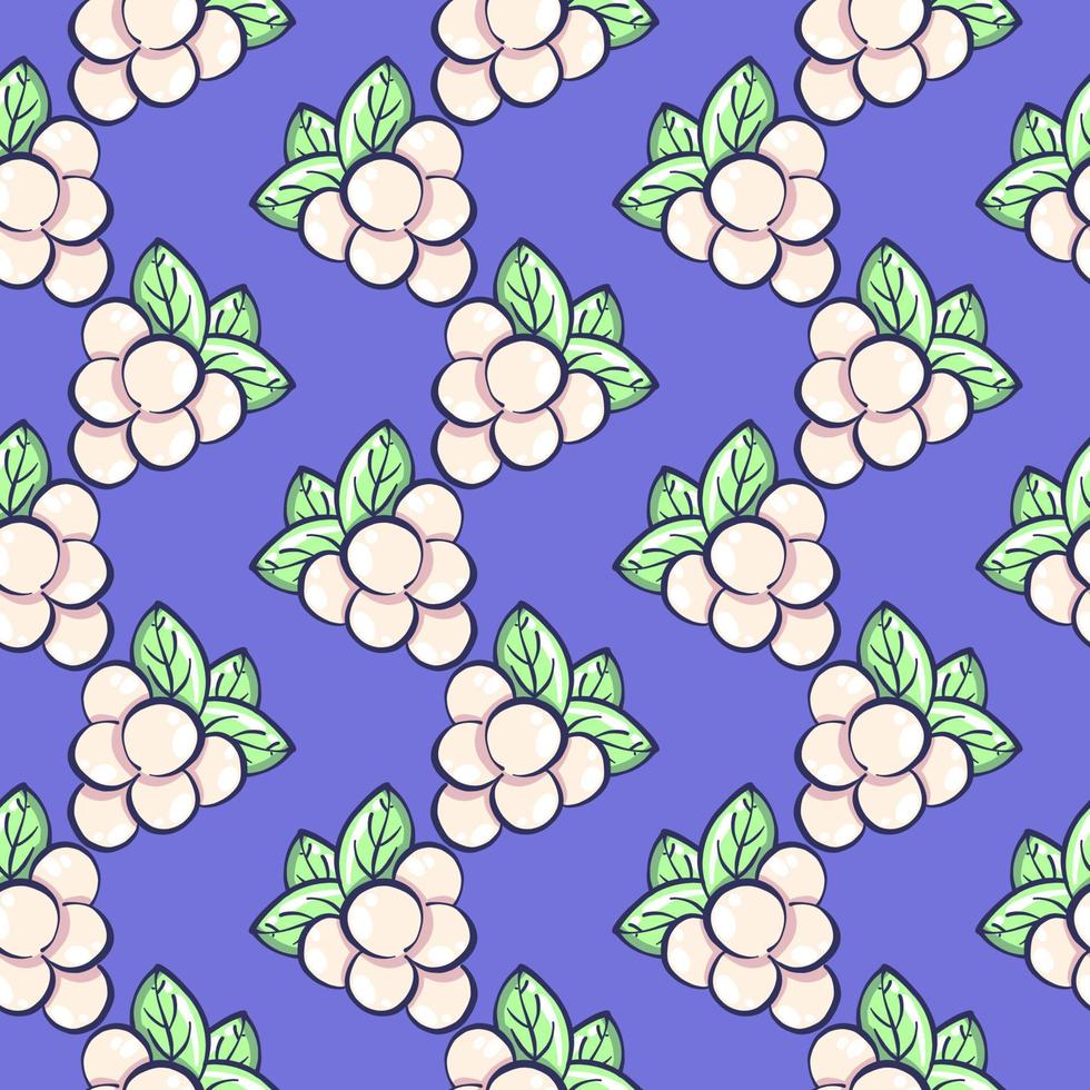 Sweet grapes , seamless pattern on a purple background. vector