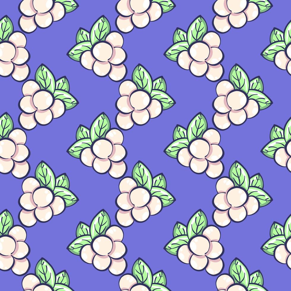 Sweet grapes , seamless pattern on a purple background. vector