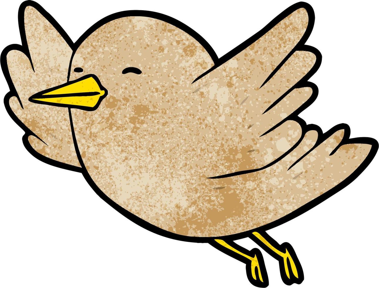 Retro grunge texture cartoon bird vector