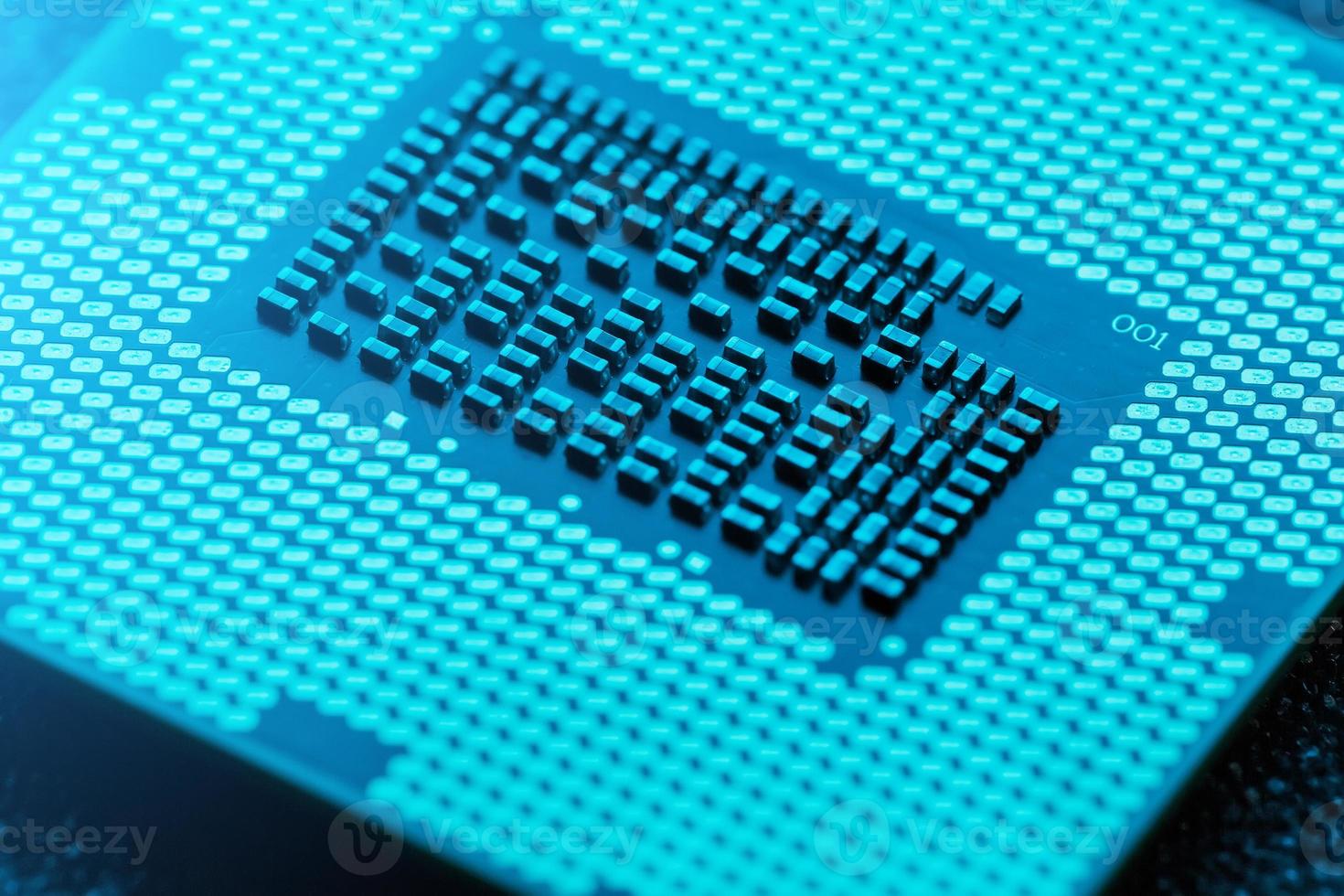 Close-up of CPU Chip Processor. Selective Focus photo