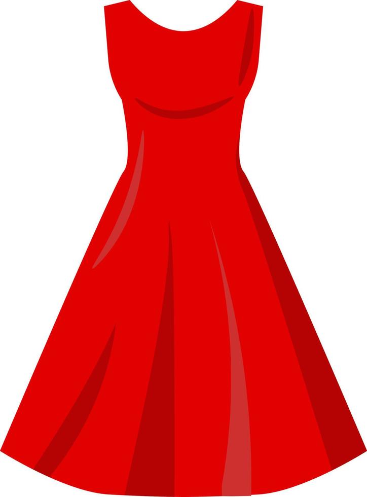 vestido rojo, ilustración, vector sobre fondo blanco.