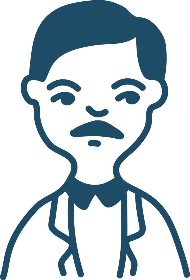 Man with moustache, illustration, vector on a white background.