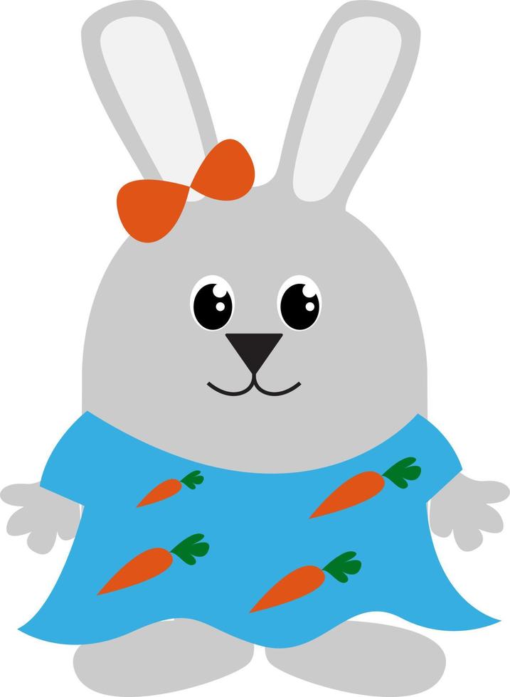 Cute bunny, illustration, vector on white background.